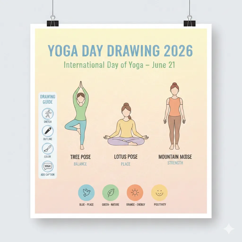 yoga day drawing