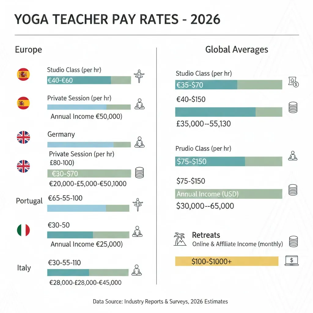yoga teacher pay rate 