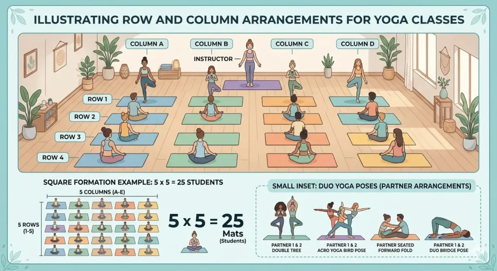 a yoga instructor wants to arrange